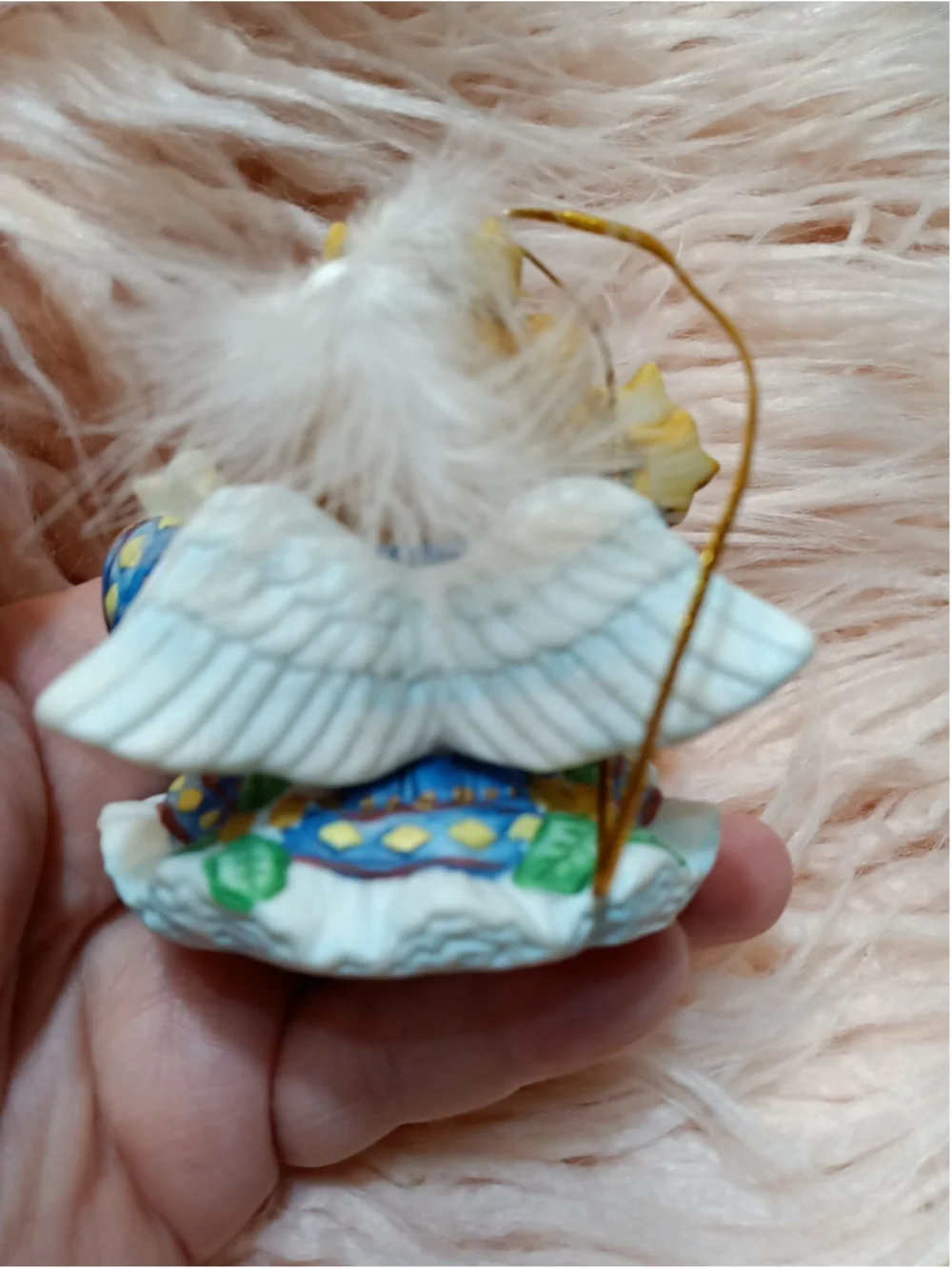 Lucy Rigg Angel Teddy Bear Porcelain FRANCES Chapeau Noelle Hanging Ornament